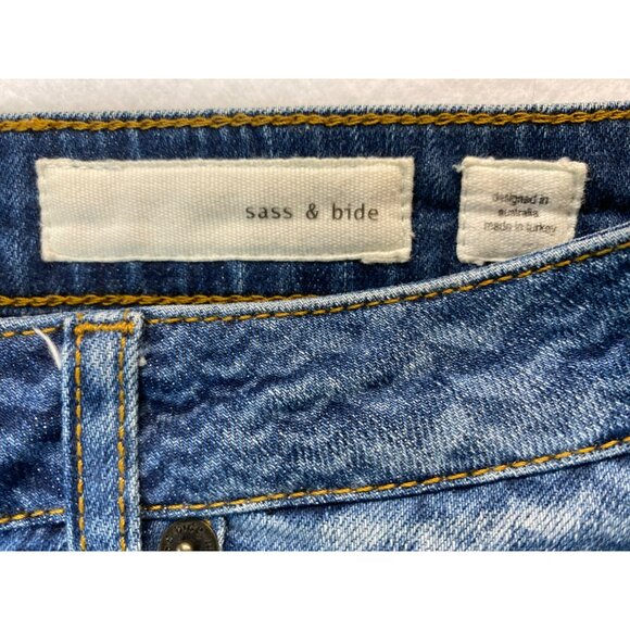 Vintage Sass & Bide Mojo-Kiko Women's Zigzag Patterned Stretch Denim Size 25 - Picture 6 of 9